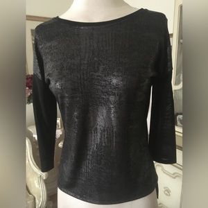 TIO long sleeve metallic front longer back top size PS